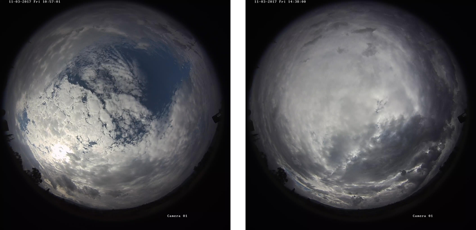 Fisheye sky-image examples reproduced from the original project report.